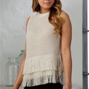 Mud Pie Fringe Tank | Sleeveless sweater | Fringe Top